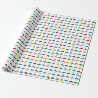 Paraplu's in de regen cadeaupapier