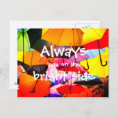 Paraplu's // Kijk altijd aan de zonnige kant Briefkaart (Voorkant / Achterkant)