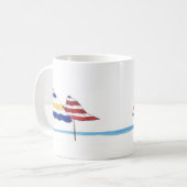 Paraplu's op de Mokken van het strand & Drinkware (Voorkant links)