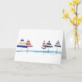 Paraplu's op het strand Kaarten (Gele Bloem)