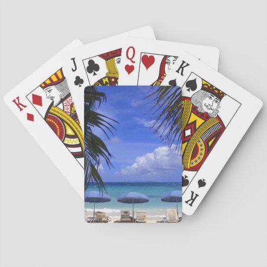 paraplu's op het strand van St. Maarten, Caribisch Speelkaarten (Achterkant)