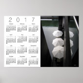 Paraplu's Paris Wit Kalender Poster 2017 (Voorkant)