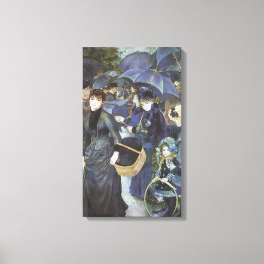 Paraplu's van Pierre Renoir, Vintage Impressionism Canvas Afdruk (Voorkant)