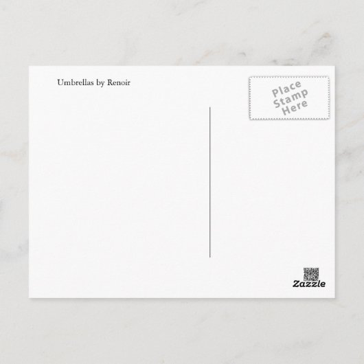 Paraplu's van Renoir Briefkaart (Achterkant)