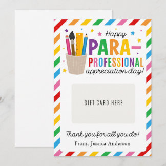 Paraprofessional Appreciation Day Gift Card Holder Kaart