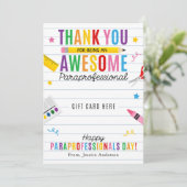 Paraprofessional Appreciation Day Gift Card Holder Kaart (Staand voorkant)