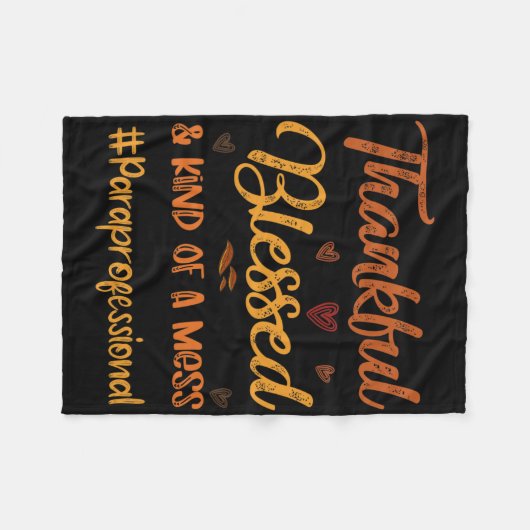 ParaProfessional Dankbare Gezegende Thanksgiving V Fleece Deken (Voorkant (Horizontaal))