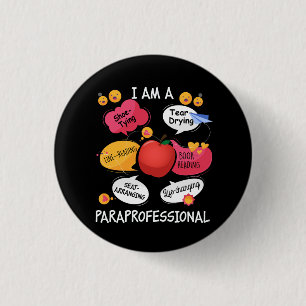 Paraprofessional in het leven veranderen - Para Sq Ronde Button 3,2 Cm