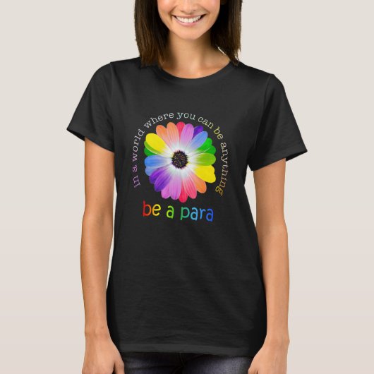 Paraprofessional life boho leopard regenboog terug t-shirt (Voorkant)