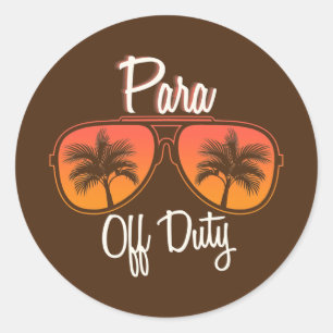 Paraprofessional Para Vrije Dag Leraar Palm Ronde Sticker