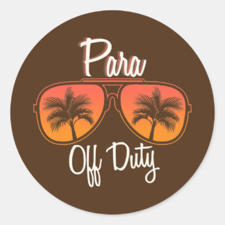 Paraprofessional Para Vrije Dag Leraar Palm Ronde Sticker