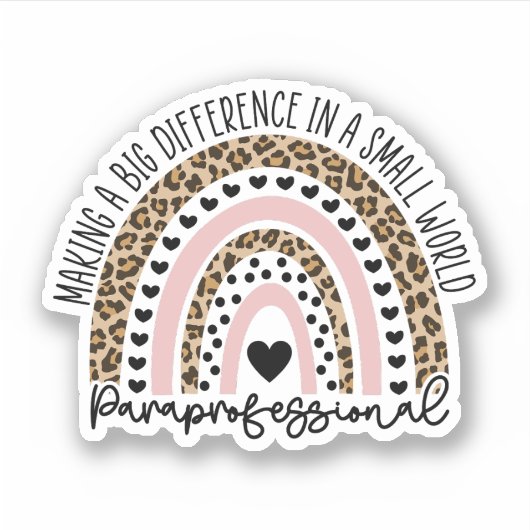 Paraprofessional regenboog, Para leraar geschenk Sticker (Voorkant)
