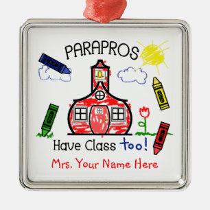 Parapros hebben klasse te Schoolhouse Crayon teken Metalen Ornament