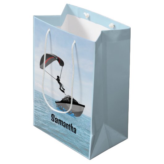 Parasailing design medium cadeauzakje (Voorkant Gekanteld)