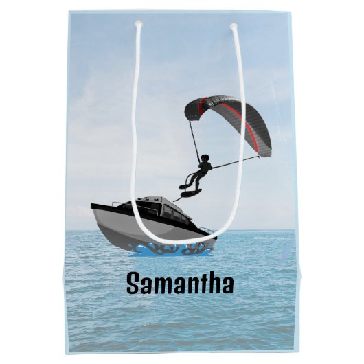 Parasailing design medium cadeauzakje (Achterkant)