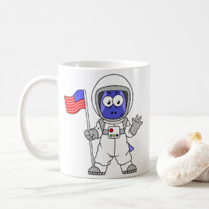 Parasaurolophus Astronaut met Amerikaanse vlag. Koffiemok