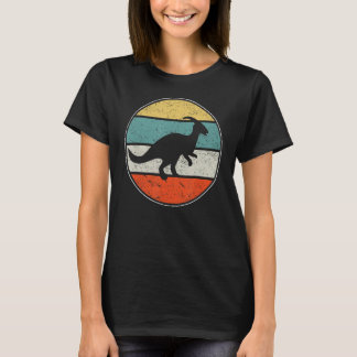Parasaurolophus Dinosaur silhouet Retro T-shirt