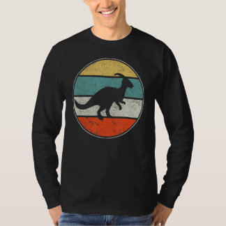 Parasaurolophus Dinosaur silhouet Retro T-shirt