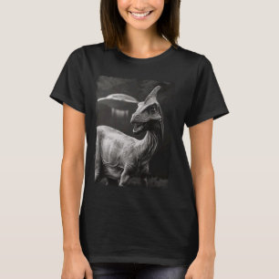 Parasaurolophus Dinosaur UFO Buitenaards Oerbekken T-shirt