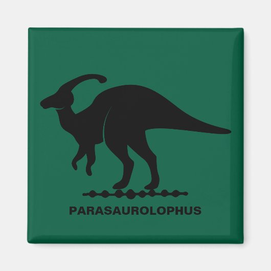 Parasaurolophus dinosaurus silhouet magneet (Voorkant)