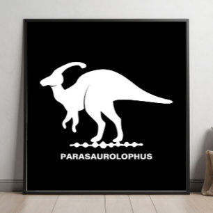 Parasaurolophus dinosaurus silhouet poster