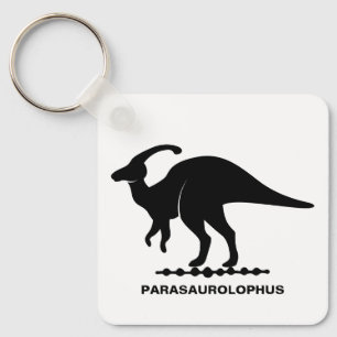 Parasaurolophus dinosaurus silhouet sleutelhanger