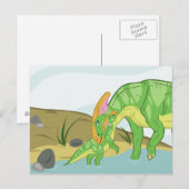Parasaurolophus Mam en Baby Briefkaart (Voorkant / Achterkant)
