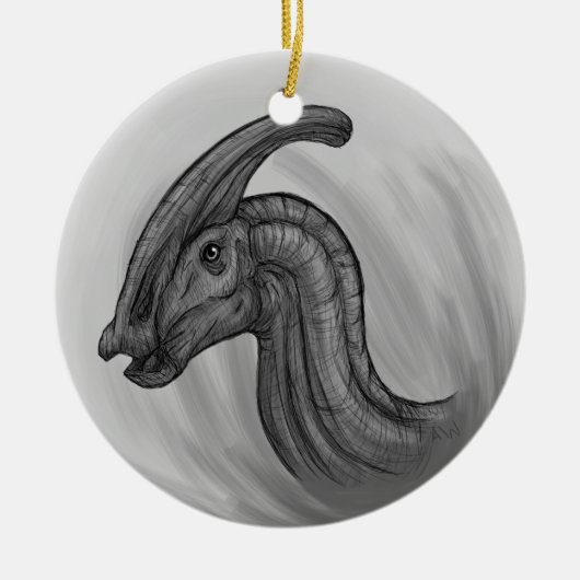 Parasaurolophus Sketch Keramisch Ornament (Voorkant)