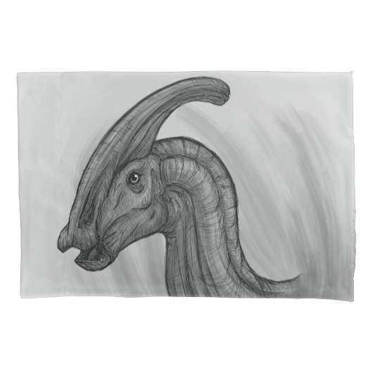 Parasaurolophus Sketch Kussensloop (Voorkant)