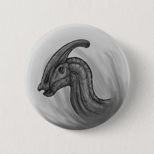 Parasaurolophus Sketch Ronde Button 5,7 Cm (Voorkant)