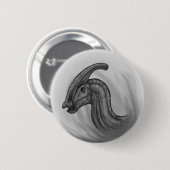 Parasaurolophus Sketch Ronde Button 5,7 Cm (Voorkant /achterkant)
