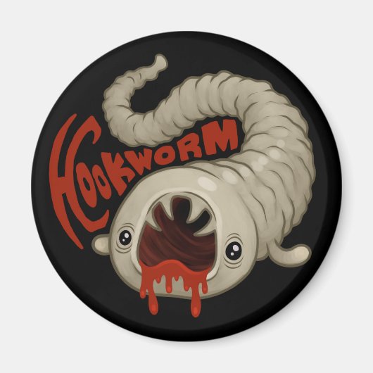 PARASIETEN: Haakworm (Necator) Magneet (Voorkant)
