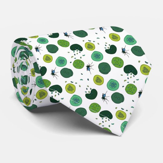 Parasieten op wit stropdas (Opgerold)