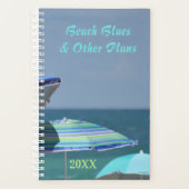 Parasols de plage nuances de bleu personnalisable (Devant)