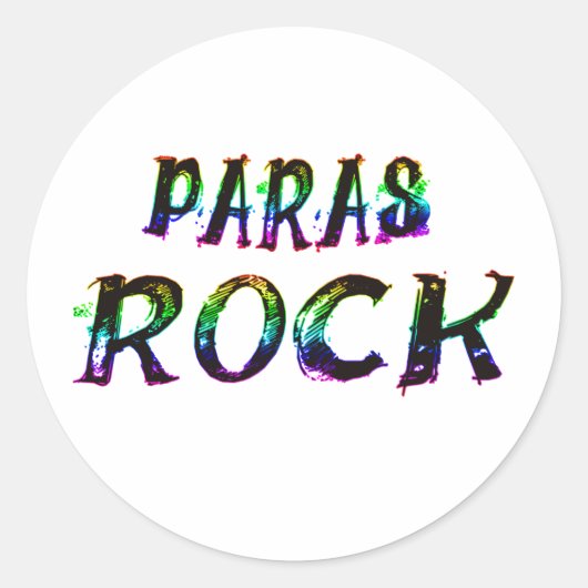 PARASROCK MET KLEUR RONDE STICKER (Voorkant)