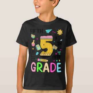 Parate vijfde klas terug naar school potlood stude t-shirt