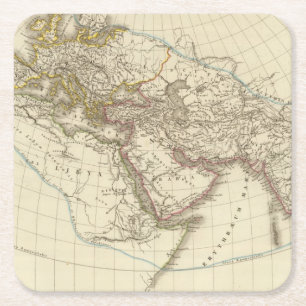 Paratlas-kaart Vierkante Kartonnen Onderzetter