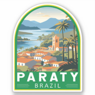 Paraty Brazilië Reizen Kunst Vintage Sticker