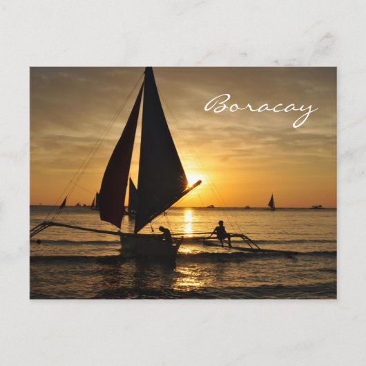 Paraw Sailboat en Boracay Carte postale (Devant)