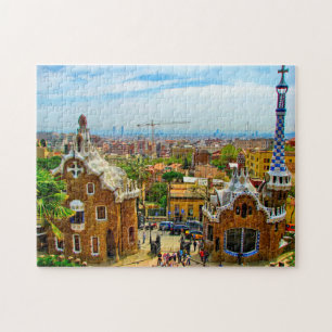 Parc Guell Gaudi Barcelona. Jigsaw Puzzle