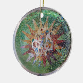 Parc Guell Mosaic Green en Rainbow Keramisch Ornament (Links)