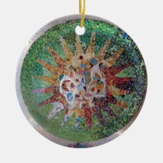 Parc Guell Mosaic Green Keramisch Ornament