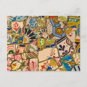 Parc Guell-Tegels in Barcelona, Spanje Briefkaart