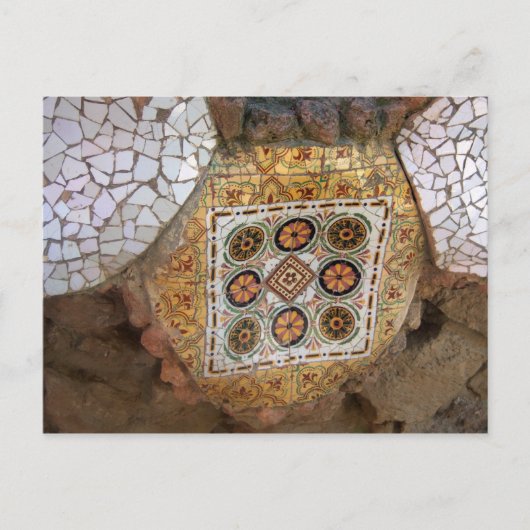 Parc Guell Yellow Mosaic Briefkaart (Voorkant)