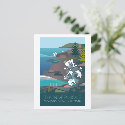 Parc national Acadia, carte postale Thunder Hole (Debout devant)