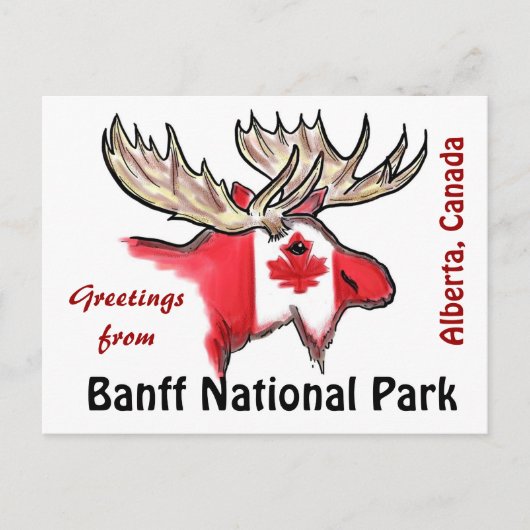 Parc national Banff Alberta Carte postale de wapit (Devant)
