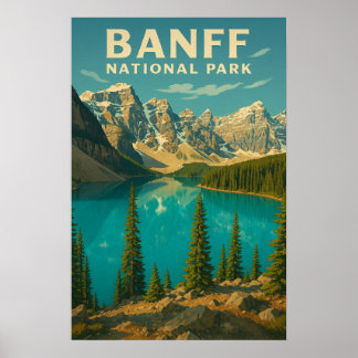 Parc national Banff - Poster Vintage voyage
