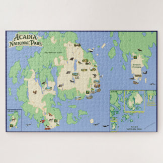 Parc national d'Acadia - Puzzle de la carte illust
