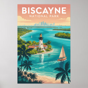Parc national de Biscayne Affiche vintage de Flo