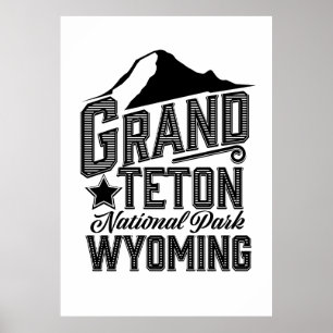 Parc national de Grand Teton, Wyoming Affiche vint